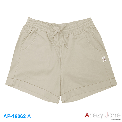 กางเกงขาสั้น 100 % cotton twill brush  สีกากี AP-18062 A 