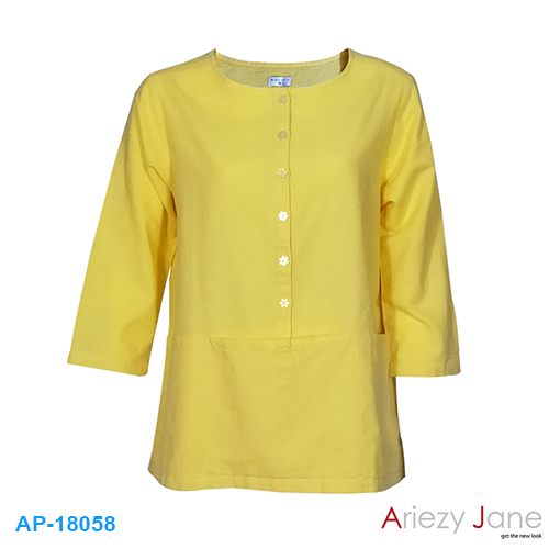 เสื้อทรง Tunic ผ้าลินินผสม AJ-18058