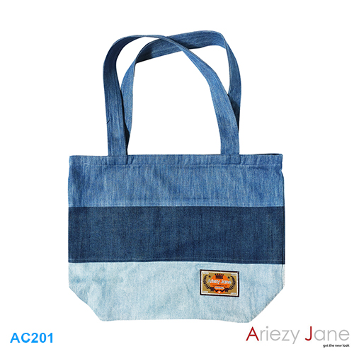 กระเป๋า ทรงยาวผ้ายีนส์ 3 เฉด ยีนส์3สี-ยีนส์เข้ม AC-201