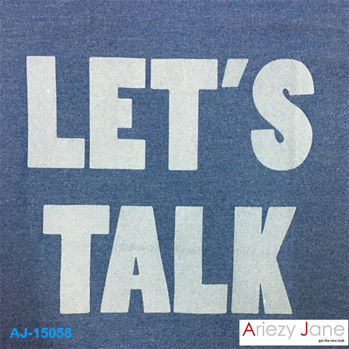 เสื้อยืดคอกลมแขนยาว พิมพ์ลาย Let's Talk AJ15058 1