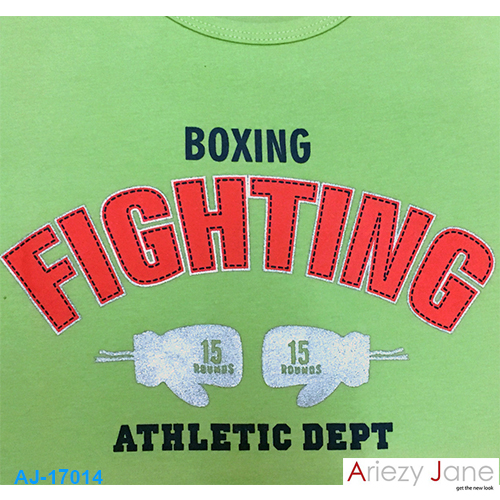 เสื้อยืดคอกลม เขียวอ่อน BOXING AJ17014 1