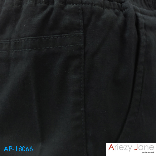 กางเกงขาสั้นผูกเอว ผ้าญี่ปุ่น สีดำ AP-18066 A 2