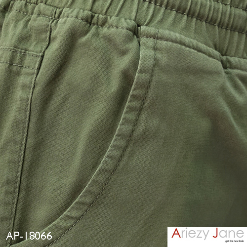 กางเกงขาสั้นผูกเอว ผ้าญี่ปุ่น สีเขียว AP-18066 B 2