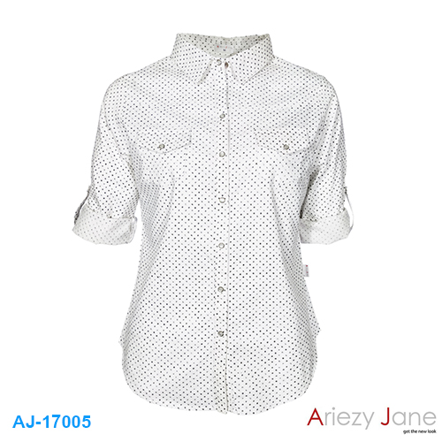 เสื้อเชิ้ต สีขาว ผ้าอ๊อกฟอร์ด AJ-17005