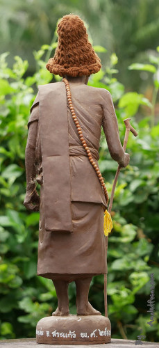 พระบูชายืน 19 นิ้ว เนื้อผงเหล็กน้ำพี้ ลป.หมุน รุ่น ไตรมาสรวยทันใจ ออกวัดป่าฯ ปี 43 No. 89 พร้อมบัตรฯ 5