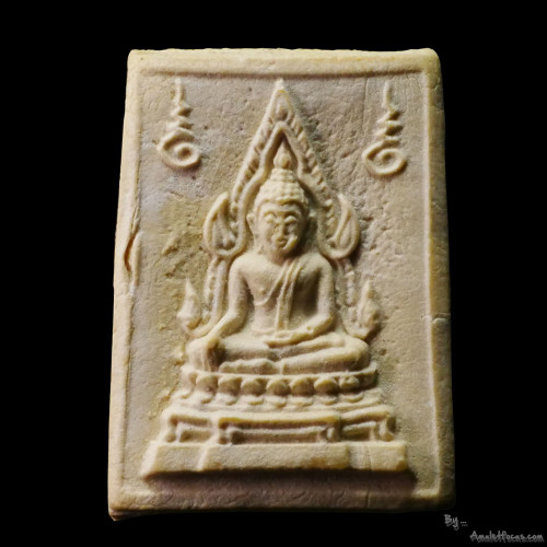 พระคำข้าวมหาลาภ รุ่นแรก หลวงพ่อฤาษีลิงดำ ออกวัดท่าซุง ปี 2533 เนื้อผง  บล็อกแขนจุด บัวจุดเดียว