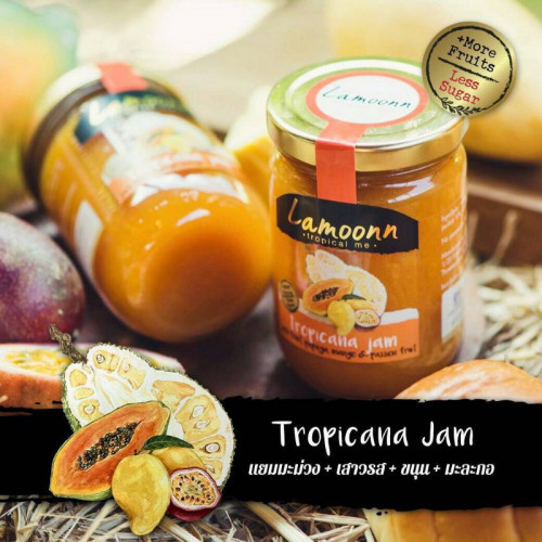 Tropicana Jam - แยมมะม่วง+เสาวรส+ขนุน+มะละกอ / (240g) **Low Sugar** 