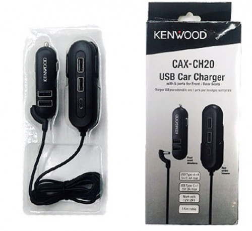 KENWOOD CAX-CH20 ทึ่ชาร์จมือถือภายในรถยนต์ USB Car charger with 5 ports for front/rear seats  ช่องเส
