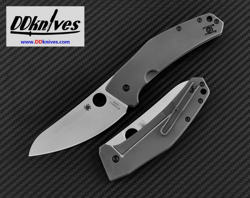 มีดพับ Spyderco SpydieChef Folding Knife LC200N Satin Plain Blade, Gray Titanium Handles (C211TIP)