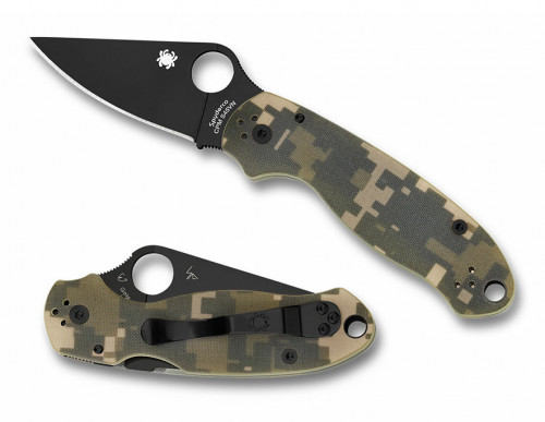 มีดพับ Spyderco Para 3 Folding Knife S45VN Black Plain Blade, Digital Camo G10 Handles (C223GPCMOBK)