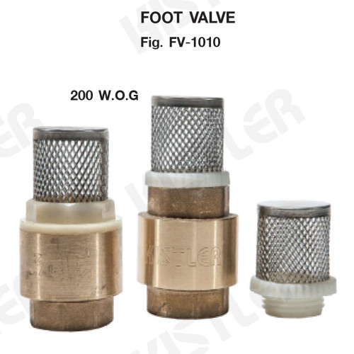 Brass Foot Valve ,Pressure 200 psi. W.O.G. รุ่น FV-1010 ยี่ห้อ KISTLER