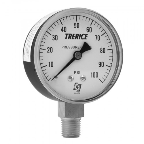 TRERICE Pressure Gauge Dial 2-1/2 Inch. Steel Case, 1/4 Inch. NPT Connection Model. 800B