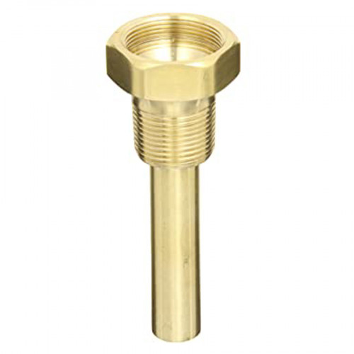 TRERICE Brass Thermowell For Thermometer ,3/4 Inch.NPT Connection ,3-1/2 Inch. Model. 3-4F2