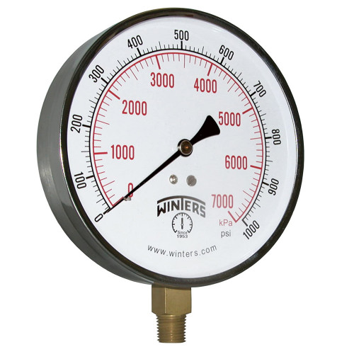 WINTERS  Pressure DIA. 4.5 Inch. SS Case&Ring ,1/4 Inch. NPT Connection Model. Contractor