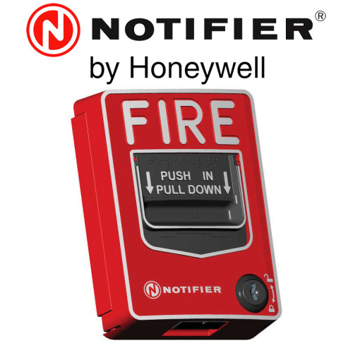 NOTIFIER Single Action Lexan Station ,Red ,Pig tail leads ,Hex Jack Model. NBG12S/J