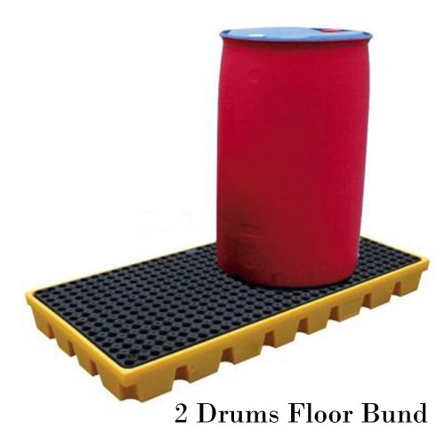 พาเลทรองสารเคมี 2 Drums Floor Bund Model. STRMDTSSBF2