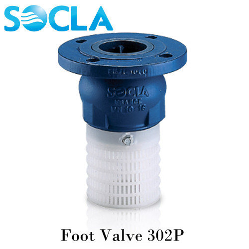 SOCLA Foot Valve 302P ,Cast Iron Body Polyethylene Strainer Flanged ,PN16 Size 2 Inch.