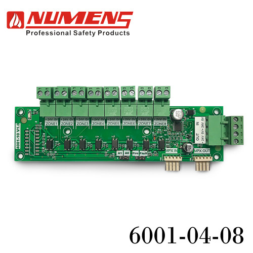 NUMENS Remote LED Display Card เชื่อมต่อตู้แผนผังแสดงจุดเกิดเหตุเพลิงไหม้ 8 โซน รุ่น 6001-04-08