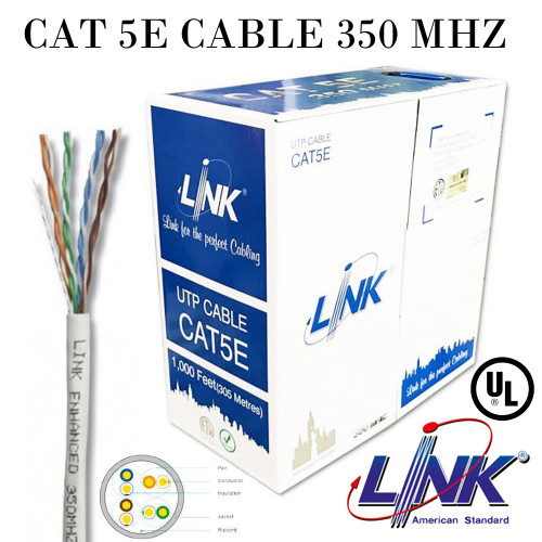 LINK CAT 5E UTP Enhanced Cable (Indoor) 350 MHz. CMR ,UL 305 m./Box