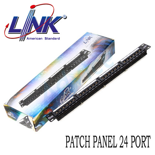 LINK CAT 5E แผงกระจายสาย PATCH PANEL 24 PORT (1U) with Support Model. US-3024