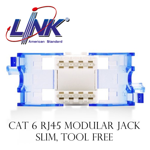 LINK CAT 6 RJ45 Modular JACK, Slim, Tool Free, สีขาว (ตัวเมีย CAT6 ไม่ใช้เครื่องมือ) Model. US-1006S