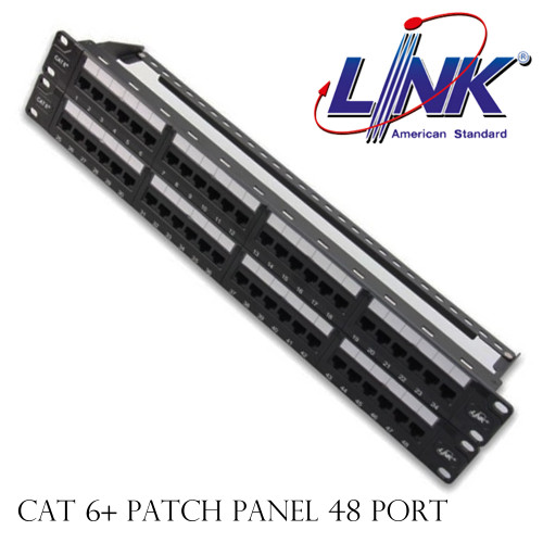 LINK CAT 6+ PATCH PANEL 48 PORT (2U) with Management, Dust Cover, Label Model. US-3148A
