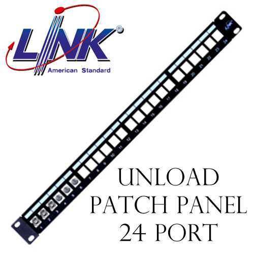 LINK Unload PATCH PANEL 24 PORT (1U) with Lable (แผงเปล่า), Support Model. US-3001