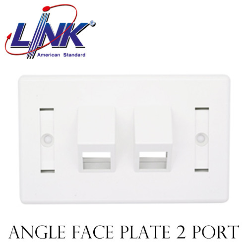 LINK ANGLE FACE PLATE 2 PORT, with Label (หน้ากาก Angle 45 องศา) Model. US-2342A