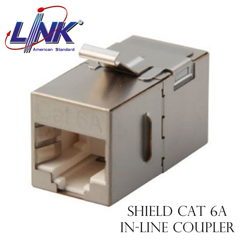 LINK Shield CAT 6A In-Line COUPLER (ตัวต่อสายชิลด์ตัวเมีย 2 ด้าน) Model. US-4007SIL