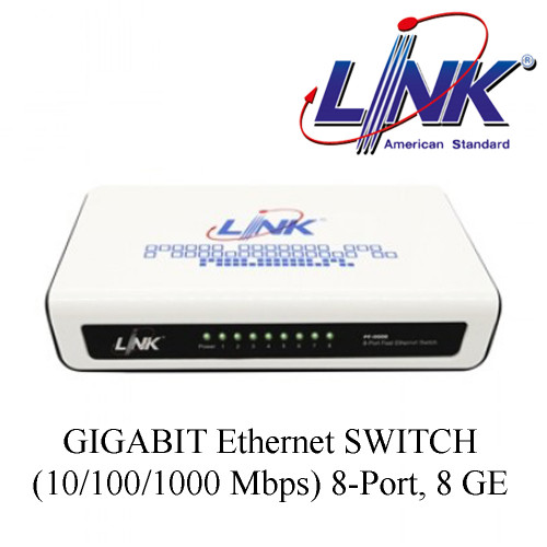 LINK GIGABIT Ethernet SWITCH (10/100/1000 Mbps) 8-Port, 8 GE Model. PG-2008