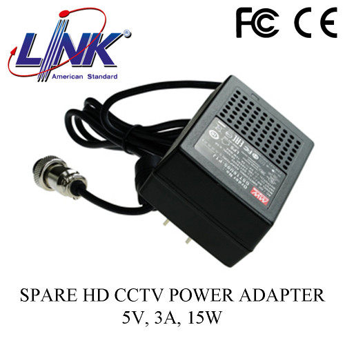 LINK SPARE HD CCTV POWER ADAPTER 5V, 3A, 15W Model. VCD-099PO