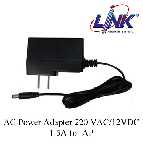 LINK AC Power Adapter 220 VAC/12VDC,1.5A for AP Model. PA-3198