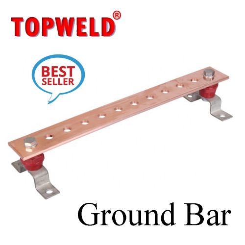 TOPWELD Ground Bar Dimension 355.6X50.8X71.75 mm., 6 Hole  Model. T-GB-6 