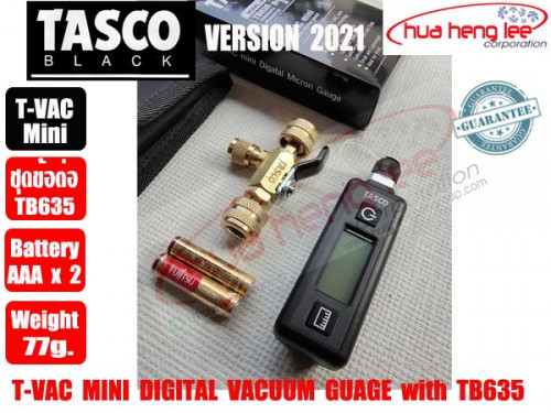 ไมครอนเกจ์ T-VAC MINI-EV-SET พร้อมบอลวาล์ว3ทาง TB635 ยี่ห้อ TASCO ฺBLACK (รุ่นปี 2021) MADE IN USA. 3