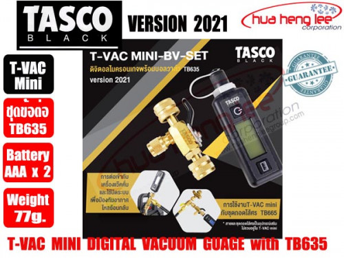 ไมครอนเกจ์ T-VAC MINI-EV-SET พร้อมบอลวาล์ว3ทาง TB635 ยี่ห้อ TASCO ฺBLACK (รุ่นปี 2021) MADE IN USA.
