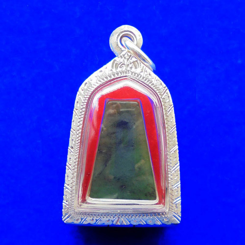 พระหินหยกแกะ พิมพ์พระผงสุพรรณ วัดธรรมมงคล สร้างโดยพระอาจารย์วิริยังค์ ปี 2536 ตลับเงิน สวยหายาก 2