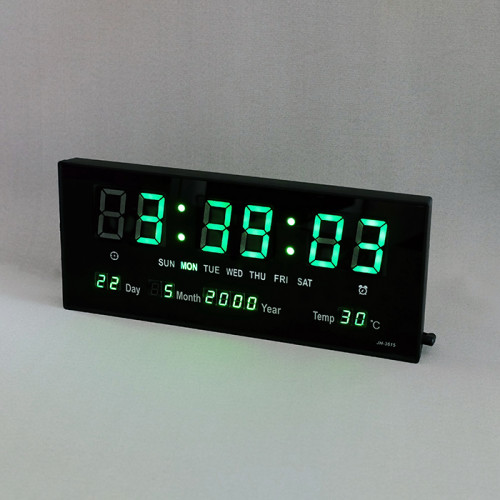 นาฬิกาแขวนผนังระบบ Green LED Calendar Wall Clock JH3615G 1
