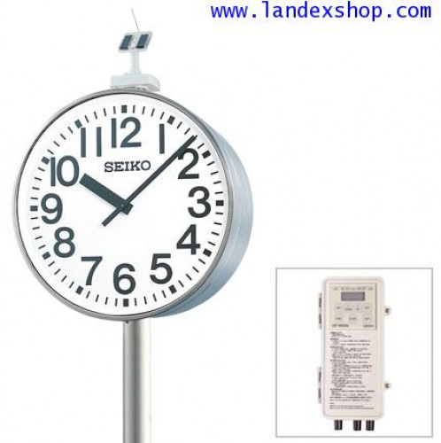 GNSS SYNCHRONIZATION SOLAR-POWERED OUTDOOR CLOCK, Double-faced Pole Type QFC-783GNS