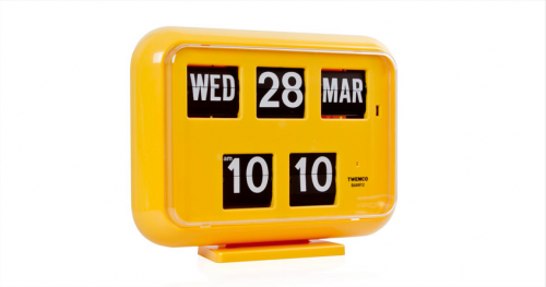 นาฬิกาตั้งโต๊ะพร้อมปฏิทินแบบแผ่นพับ TWEMCO QD-35 (Flip clock)