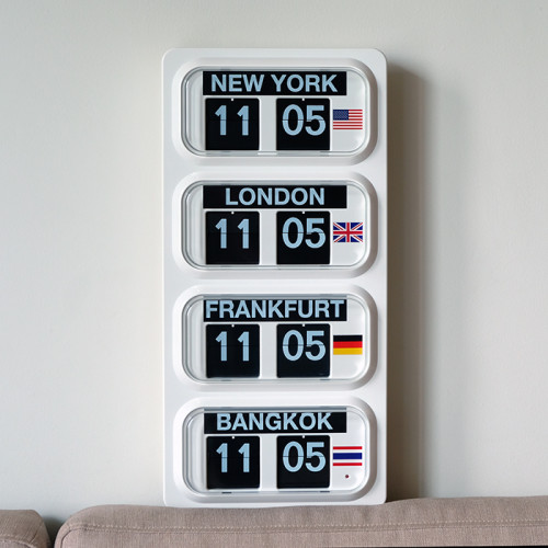 นาฬิกาแผ่นพับตัวเลข TWEMCO WORLD TIME ZONE WT-30 (Flip clock)
