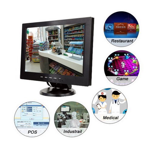 TFT 12 Inch LCD Monitor with AV/ TV / VGA / HDMI / USB Input