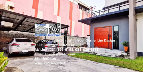 LD-D107โครงหลังคาเมทัลชีทโรงรถ Garage Metal Sheet Steel Roofing@บ้านหรู ถ.เพชรบุรี ห้วยขวาง Bangkok