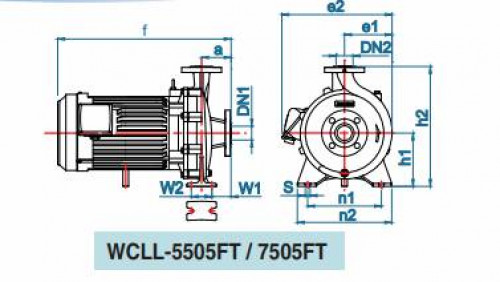 Mitsubishi Pump รุ่น WCLL-7505FT 10HP 380V ปั๊มน้ำหอยโข่งน้ำมาก (มีหน้าแปลน) ขนาดท่อ 3