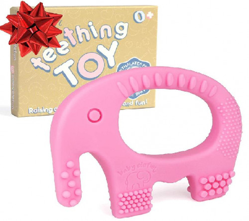 Baby Elefun : BBEAMZ002* ยางกัดรูปช้าง Baby Teething Toys, Pink