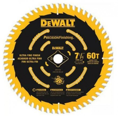 DEWALT : DWTDW3196* ใบตัด 7-1/4-Inch. 60T Precision Finishing Saw Blade