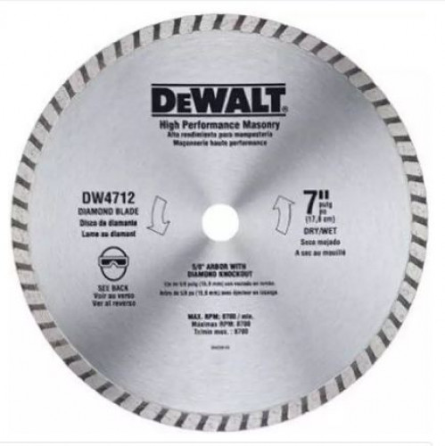 DEWALT : DWTDW4712* ใบตัด DHigh Performance Masonry Diamond Blade 7 Inch.