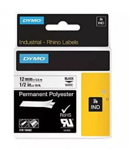 DYMO : DYM18483* สติ๊กเกอร์พิมพ์ฉลาก Permanent Adhesive Fabric Label Tape 1/2 Inch.