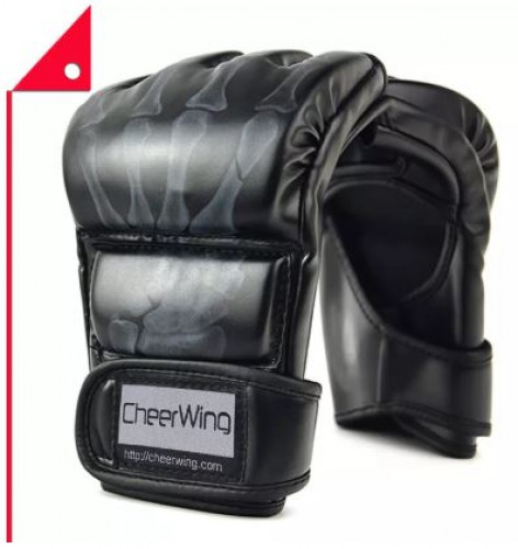 Cheerwing : CRWFBA50001-01* นวมซ้อมมวย Fingerless Boxing Gloves UFC MMA Gloves