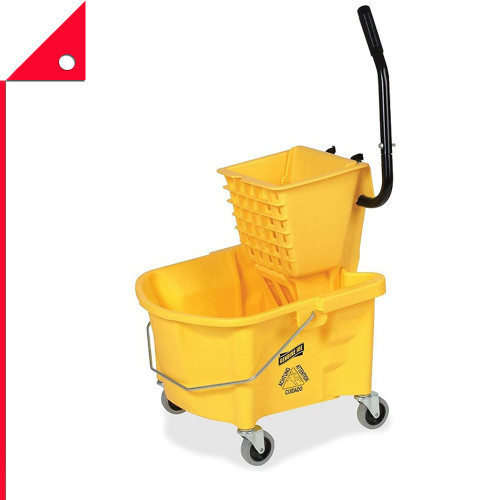 Genuine Joe : GJO60466* ถังซักผ้าขี้ริ้ว Splash Guard Mop Bucket/Wringer, Yellow