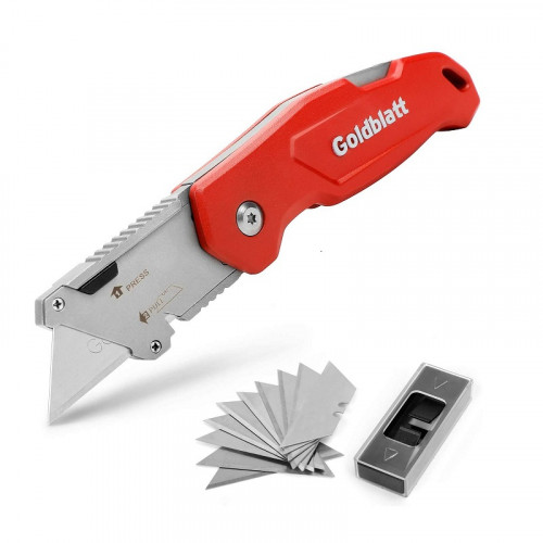 Goldblatt  : GLBG08210A* มีดคัดเตอร์ Folding Utility Knife w 10 Extra Blades